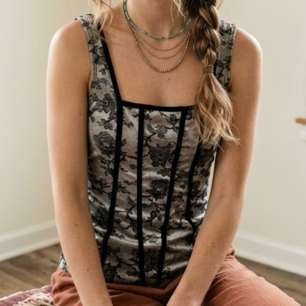 Vintage Adrienne corset style tank top